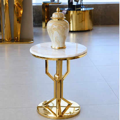 Nexus Table, Stainless Steel, 45×60cm - Gold PVD-ترابيزة نيكسس، ستانلس ستيل، 45×60 سم - ذهبي PVD