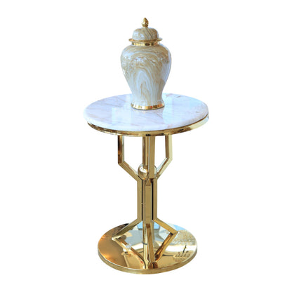 Nexus Table, Stainless Steel, 45×60cm - Gold PVD-ترابيزة نيكسس، ستانلس ستيل، 45×60 سم - ذهبي PVD