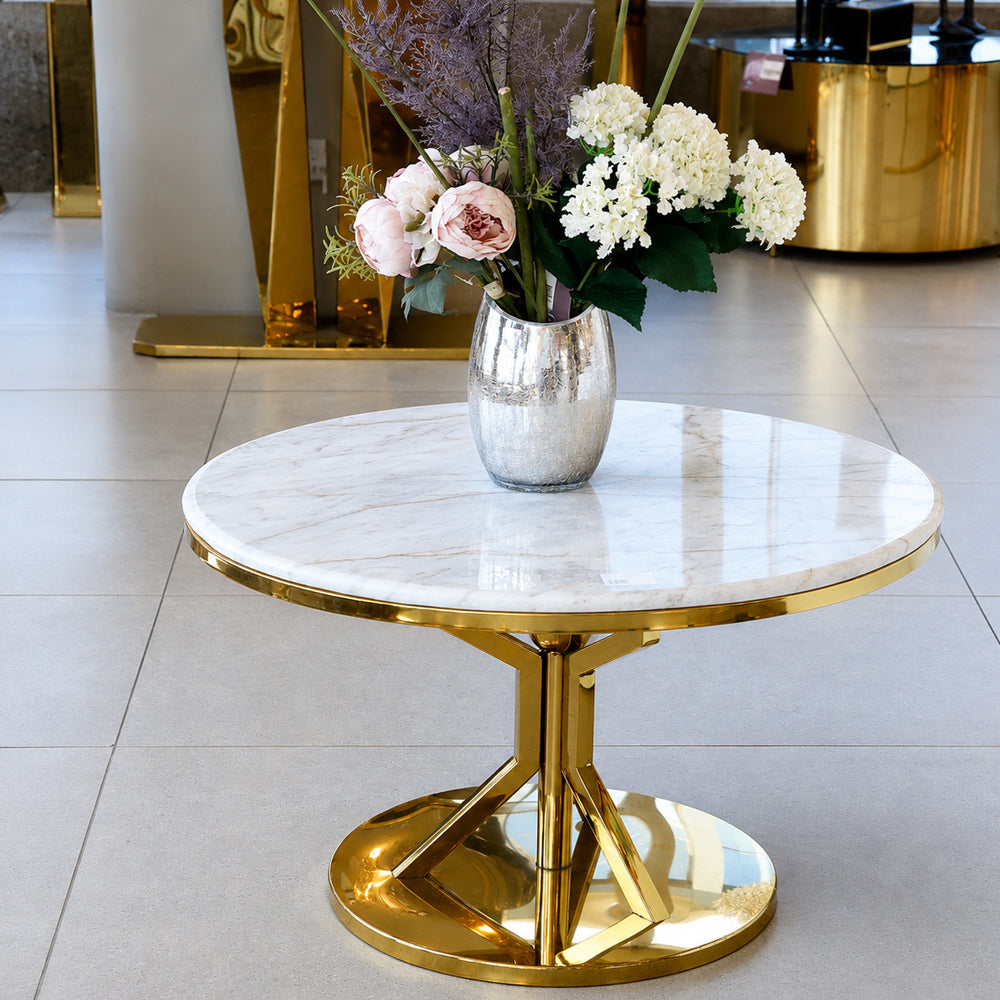 Icon Table, Stainless Steel, 80×45cm - Gold PVD-ترابيزة أيكون، ستانلس ستيل، 80×45 سم - ذهبي PVD