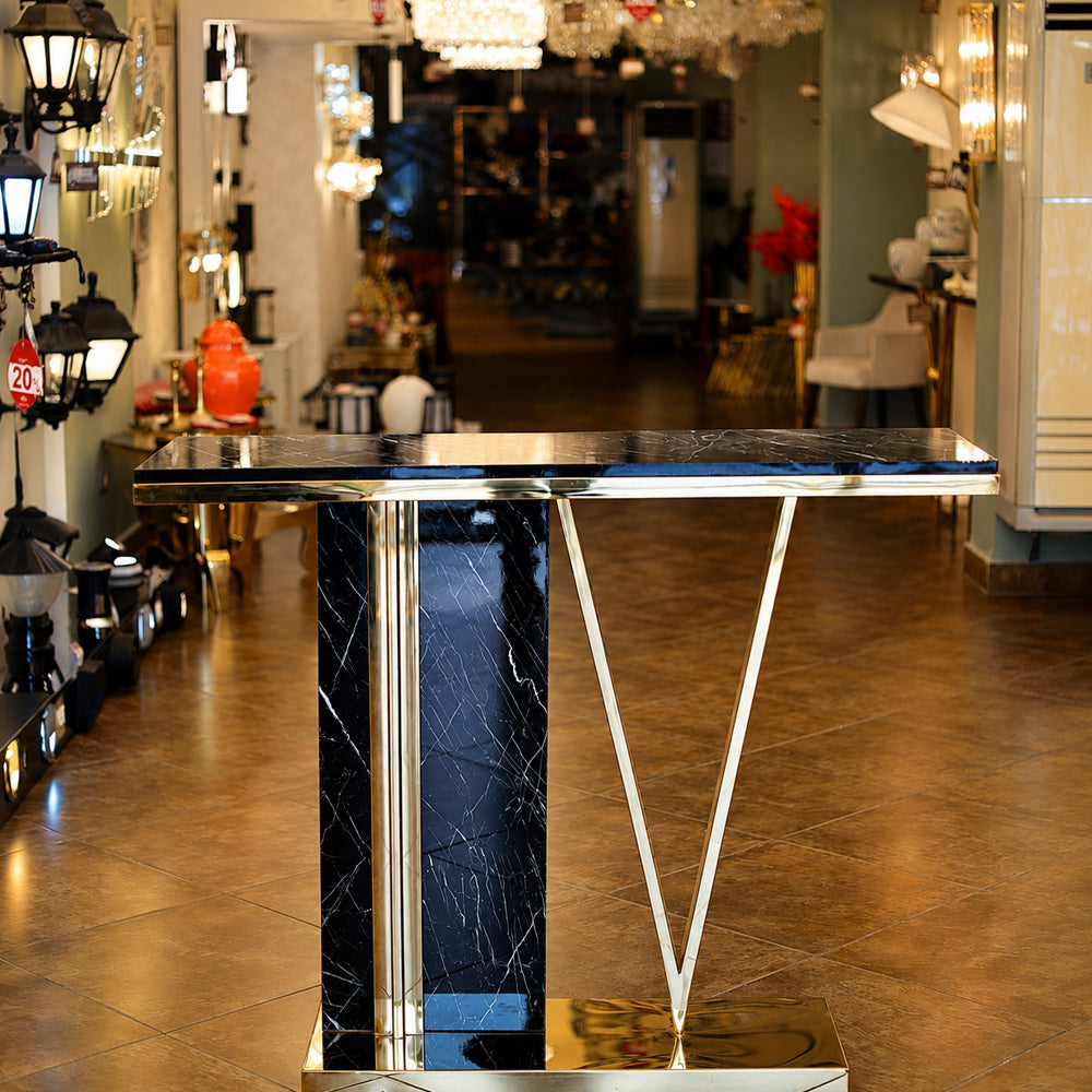 Aria Console, Stainless Steel, 120×40×90cm - PVD - كونسول أريا، ستانلس ستيل، 120×40×90 سم - PVD