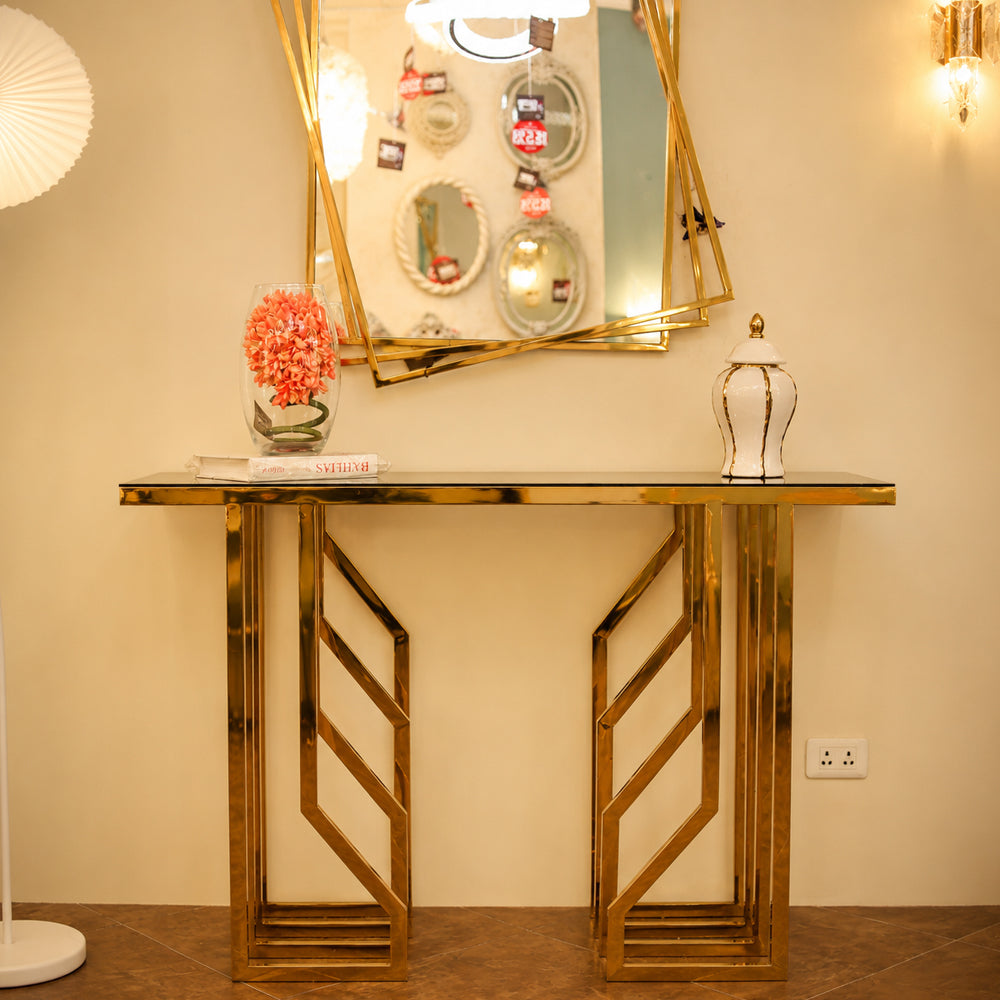 Valora Console, Stainless Steel, 120×40×90cm - PVD - كونسول فالورا، ستانلس ستيل، 120×40×90 سم - PVD