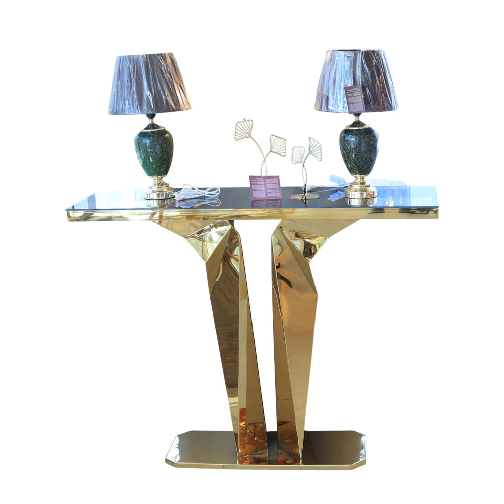Torino Console, Stainless Steel, 130*40×90cm - Gold PVD-كونسول تورينو، ستانلس ستيل، 130*40×90 سم - ذهبي PVD