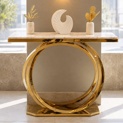 Elite Console, Stainless Steel, 120*40×90cm - Gold PVD-كونسول إليت، ستانلس ستيل، 120*40×90 سم - ذهبي PVD