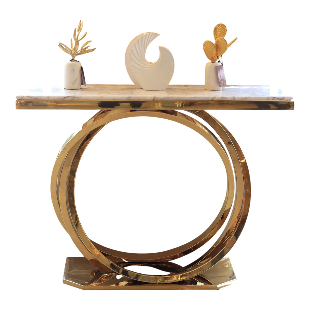 Elite Console, Stainless Steel, 120*40×90cm - Gold PVD-كونسول إليت، ستانلس ستيل، 120*40×90 سم - ذهبي PVD