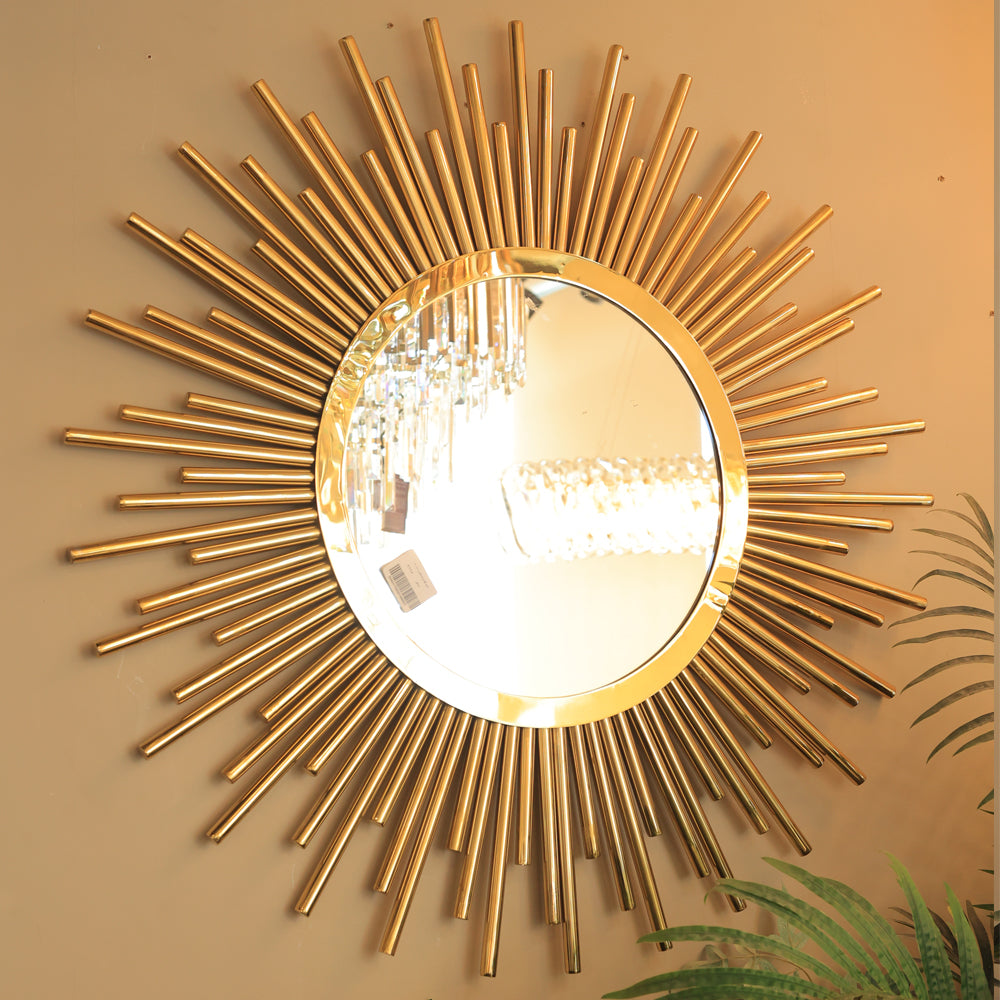Sun Mirror, Stainless Steel, 95×95cm - Gold PVD-مراية صن، ستانلس ستيل، 95×95 سم - ذهبي PVD