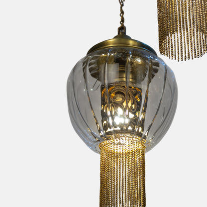 Tray pendant 30 cm oxidized chains