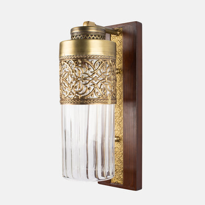 Pyrex Wall Light - Wood Back Oxidized