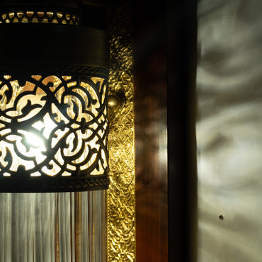 Pyrex Wall Light - Wood Back Oxidized