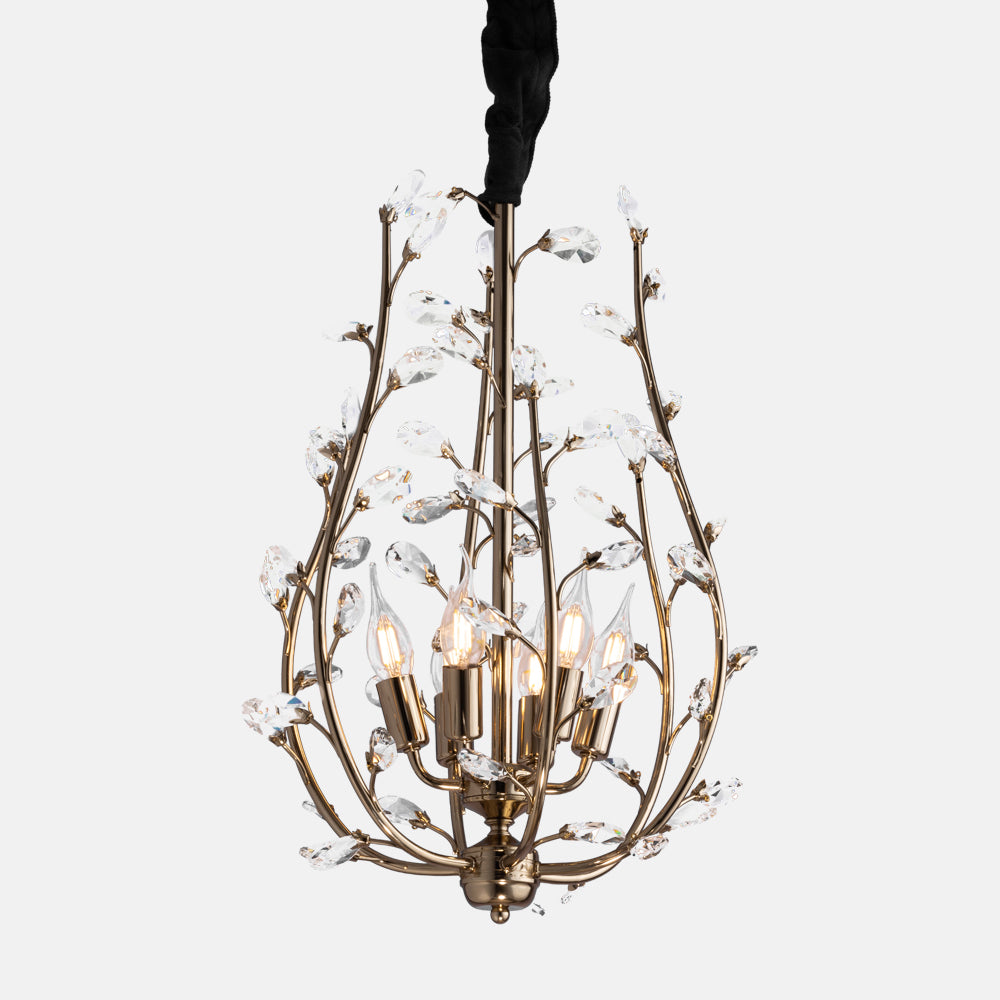 Apple Solitaire Gold 6-Light Chandelier