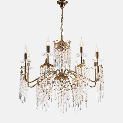 Alora Chandelier, 8 Lights, Metal, 76cm - Solitaire Gold