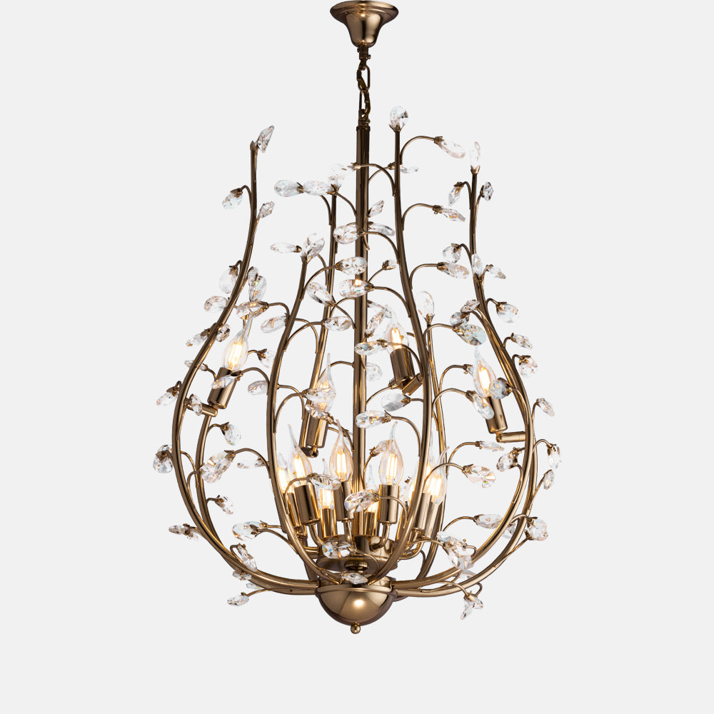 Apple Chandelier, 8 Lights, Metal, 85cm - Solitaire Gold