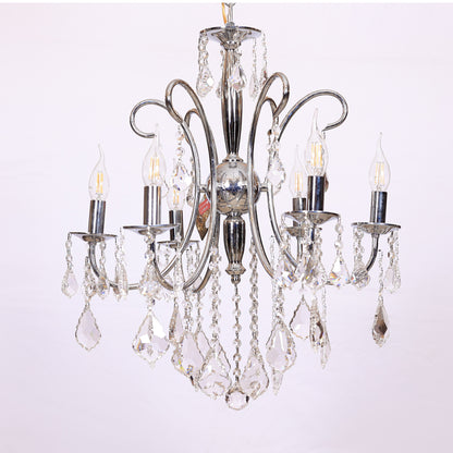 Rona Chandelier, 6 Lights, Metal, 55×57cm - Chrome
