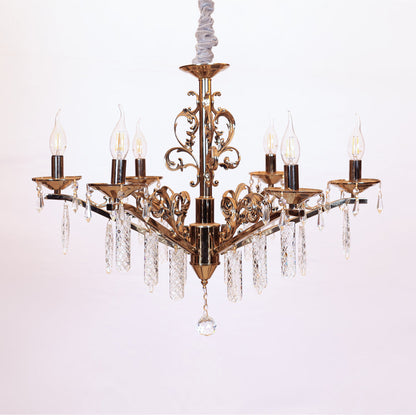 Orvian Chandelier, 6 Lights, Metal, 68×68cm - Solitaire Gold-نجفة أورفيان، 6 لمبة، معدن، 68×68 سم - سوليتير ذهبي