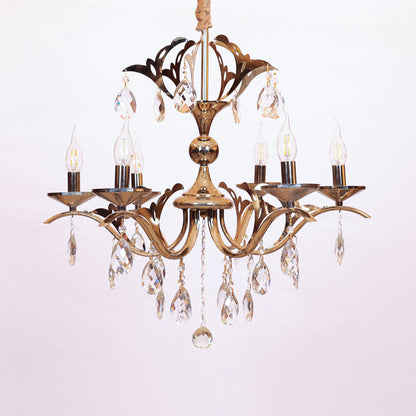 Lustra Chandelier, 6 Lights, Metal, 67×50cm - Solitaire Gold