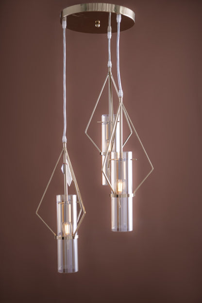 Olivia 3-Light Solitaire Gold Pendant