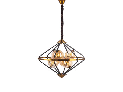 Chandelier, 4 Lights, Metal, 55×60cm, Black - 9756-4