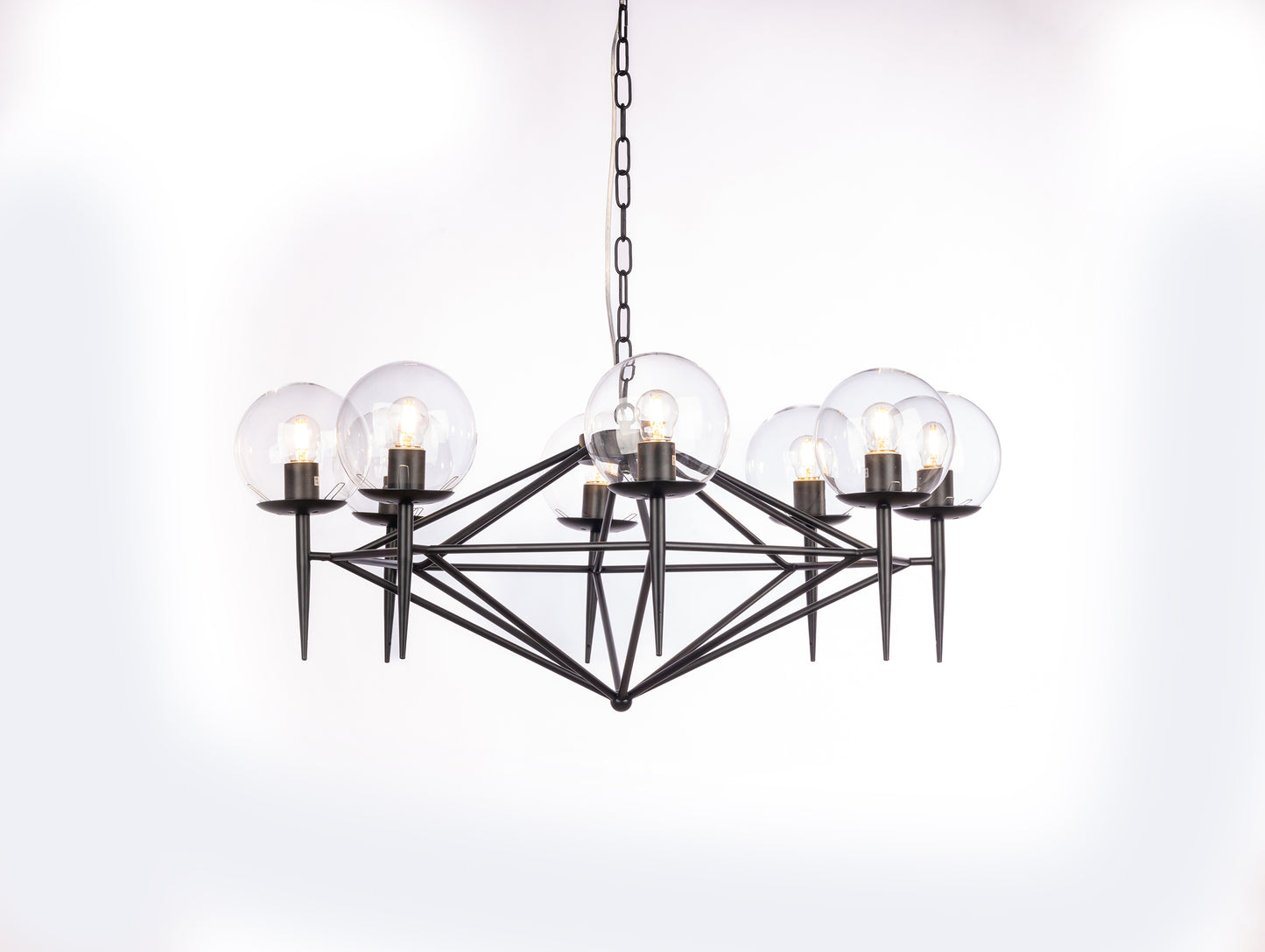 نجفة، 8 لمبة، معدن، 70×100 سم، أسود 9633 8 من قنديل مصر - Chandelier, 3 Lights, Metal, 100×70cm, Black 9633-8|Kandil Egypt