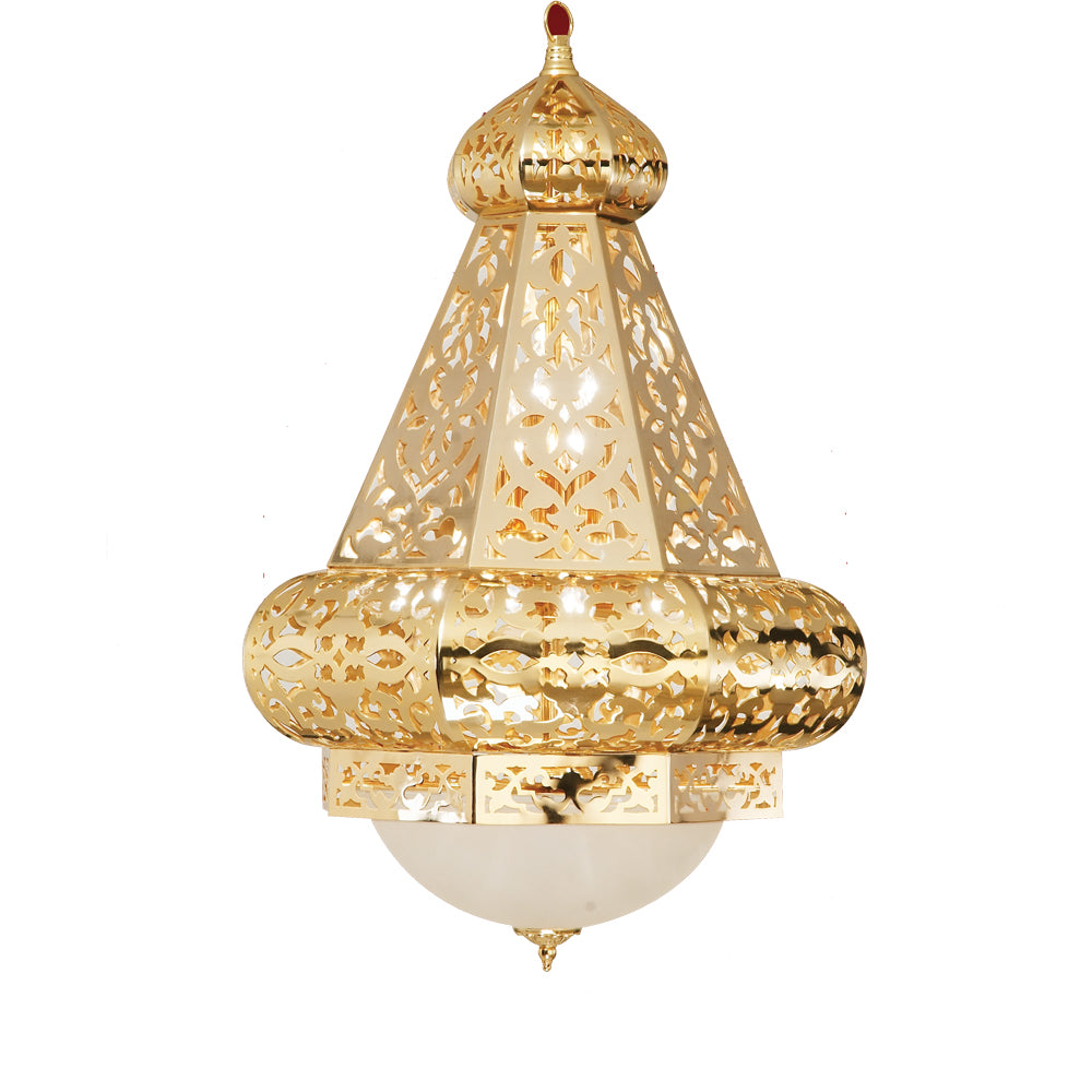 فانوس عصفور، 20 لمبة، 90×60 سم - ذهبي