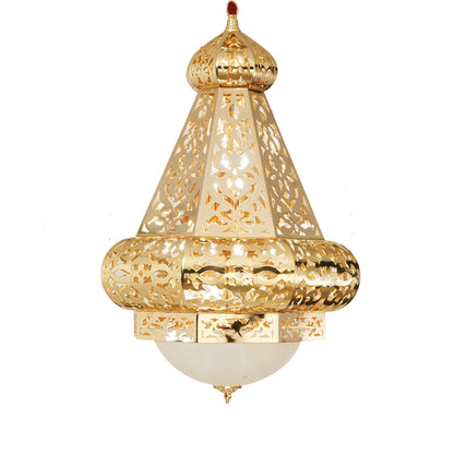 فانوس عصفور، 20 لمبة، 90×60 سم - ذهبي