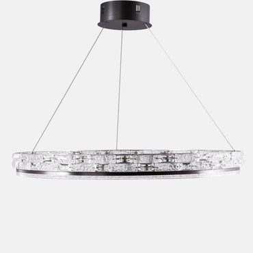 Alpha LED Chandelier, Metal, 80×60cm - Chrome Black