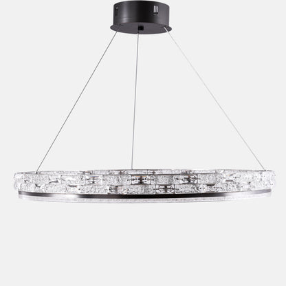 Alpha LED Chandelier, Metal, 80×60cm - Chrome Black