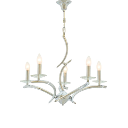 نجفة أسلا ذات 5 لمبة مطلية بالكروم