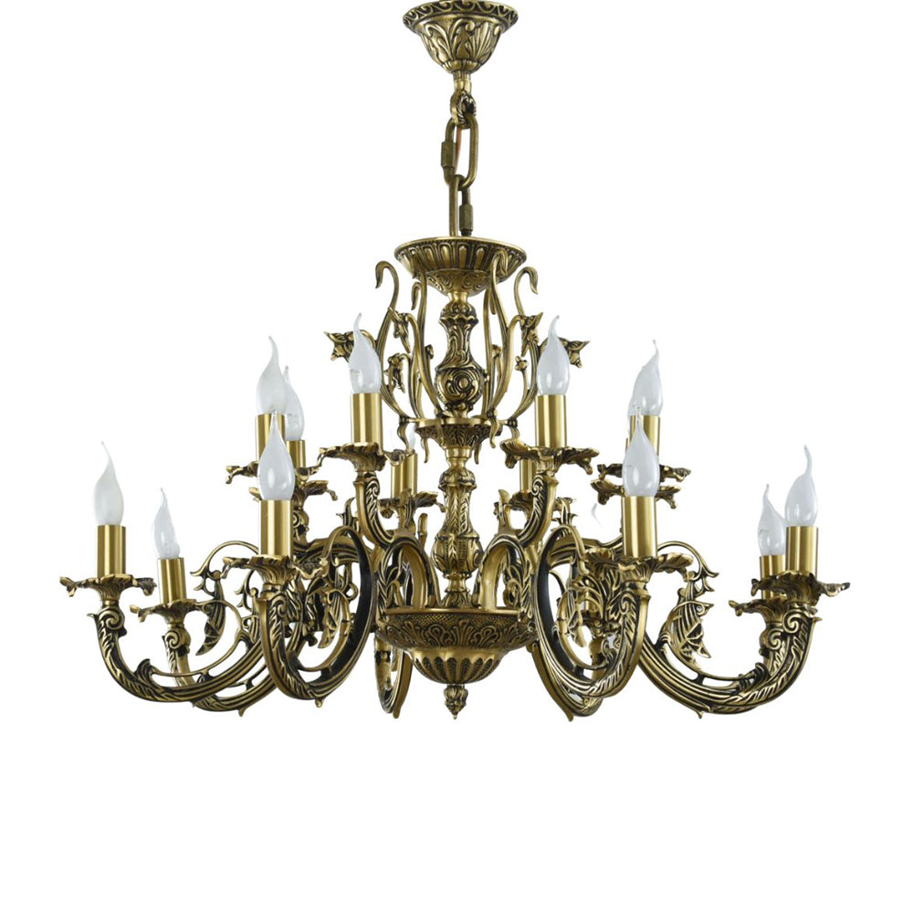 Atlas Chandelier, 16 Lights, Copper, 85×85cm - Italian Bronze
