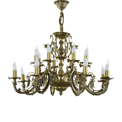 Atlas Chandelier, 16 Lights, Copper, 85×85cm - Italian Bronze