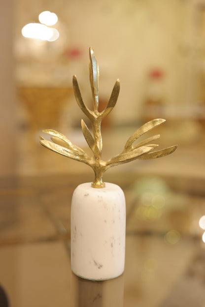 Cactus plant accessory cylindrical marble base copper 71204200 shiny