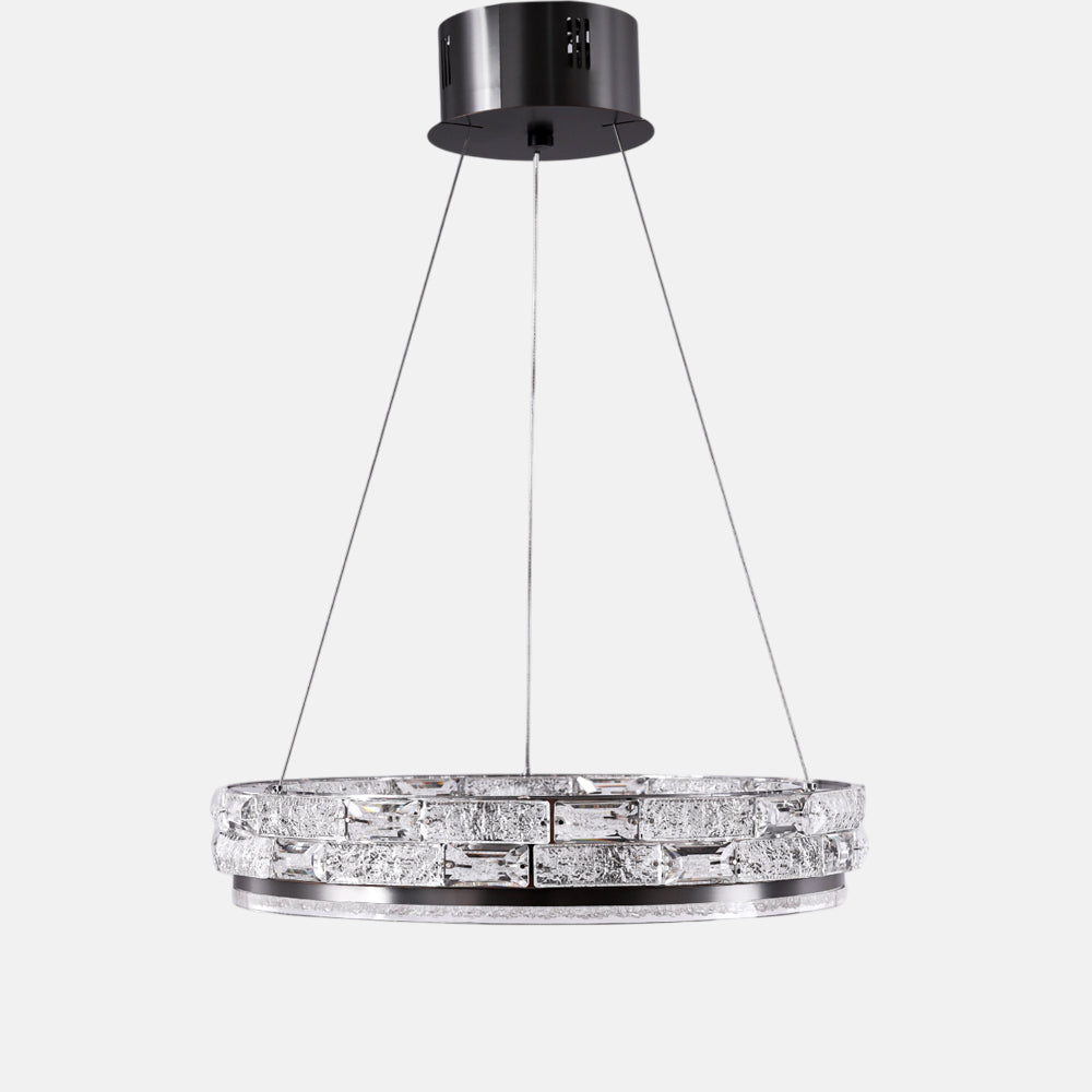 Alpha LED Chandelier, Metal, 50×40cm - Chrome black