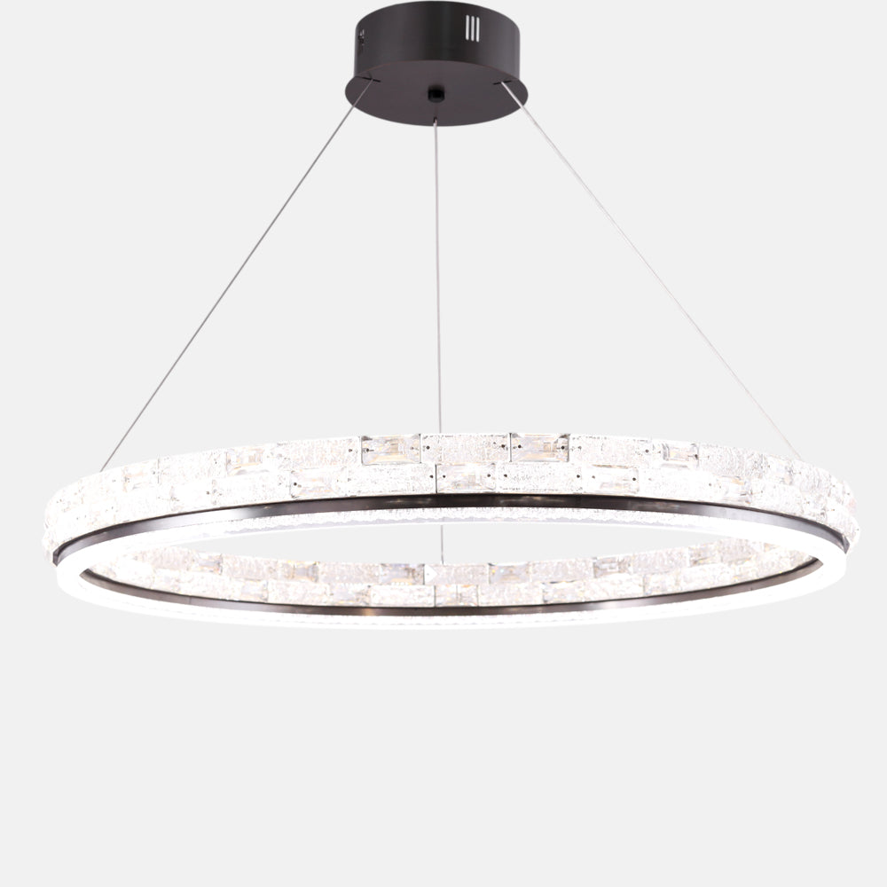 Alpha LED Chandelier, Metal, 50×60cm - Chrome Black