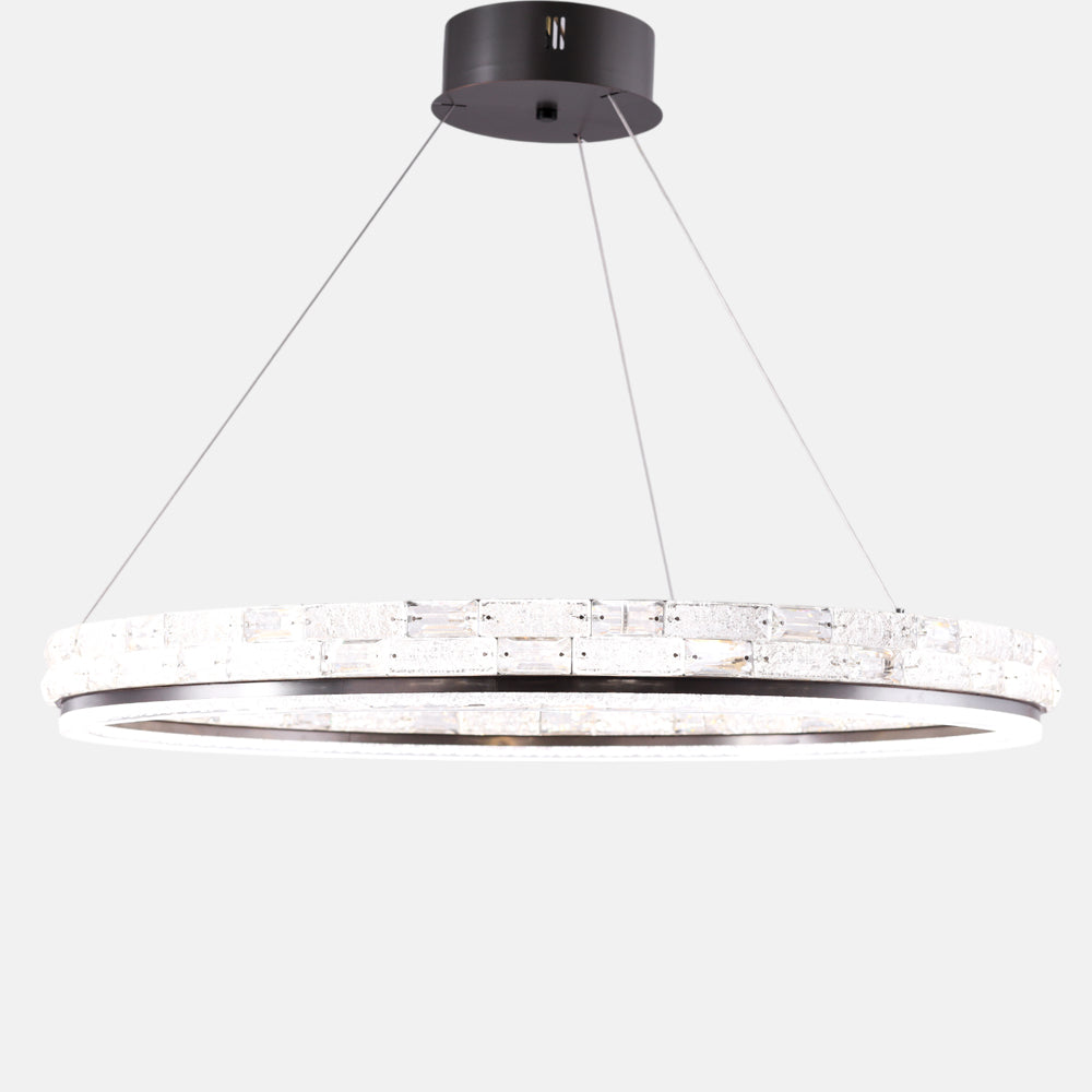 Alpha LED Chandelier, Metal, 50×60cm - Chrome Black
