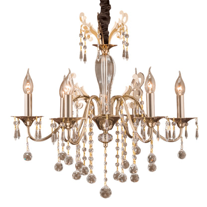 Almaz Chandelier, 6 Lights, Metal, 62×70cm - Solitaire Gold
