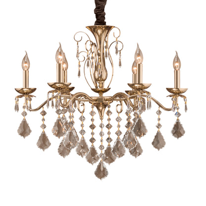 Orchid 6 bulbs solitaire gold chandelier