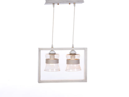 Pendant 2 bulbs whitey frame