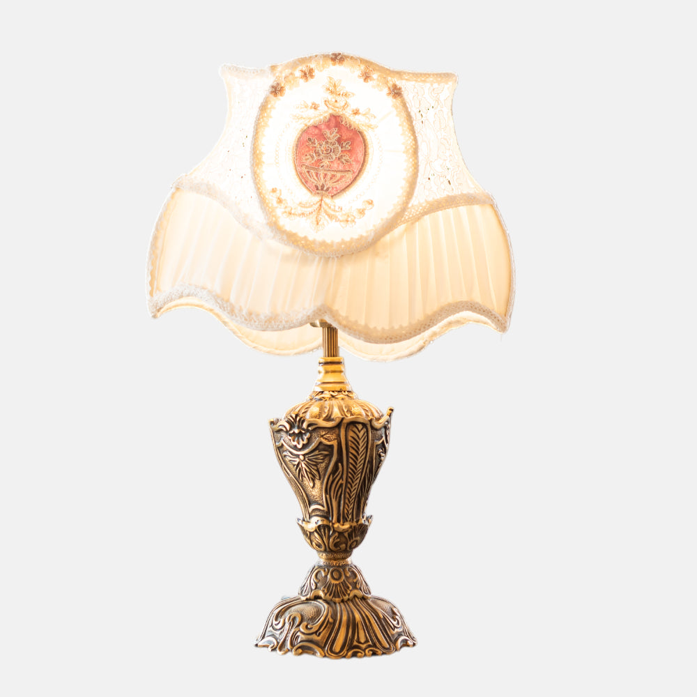 pearl table lamp Italian bronze with lamp shade