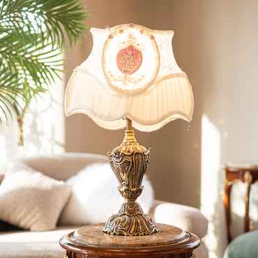 pearl table lamp Italian bronze with lamp shade