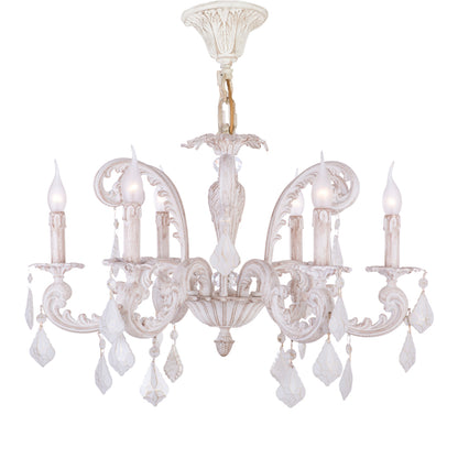 Burn medium 6 bulbs Whitey Chandelier