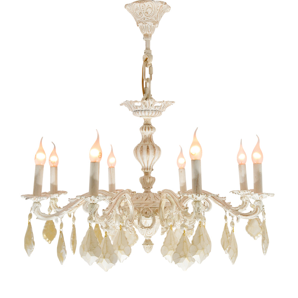 نجفة بيضاء نقية بثمانية لمبة