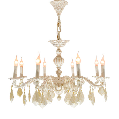 نجفة بيضاء نقية بثمانية لمبة