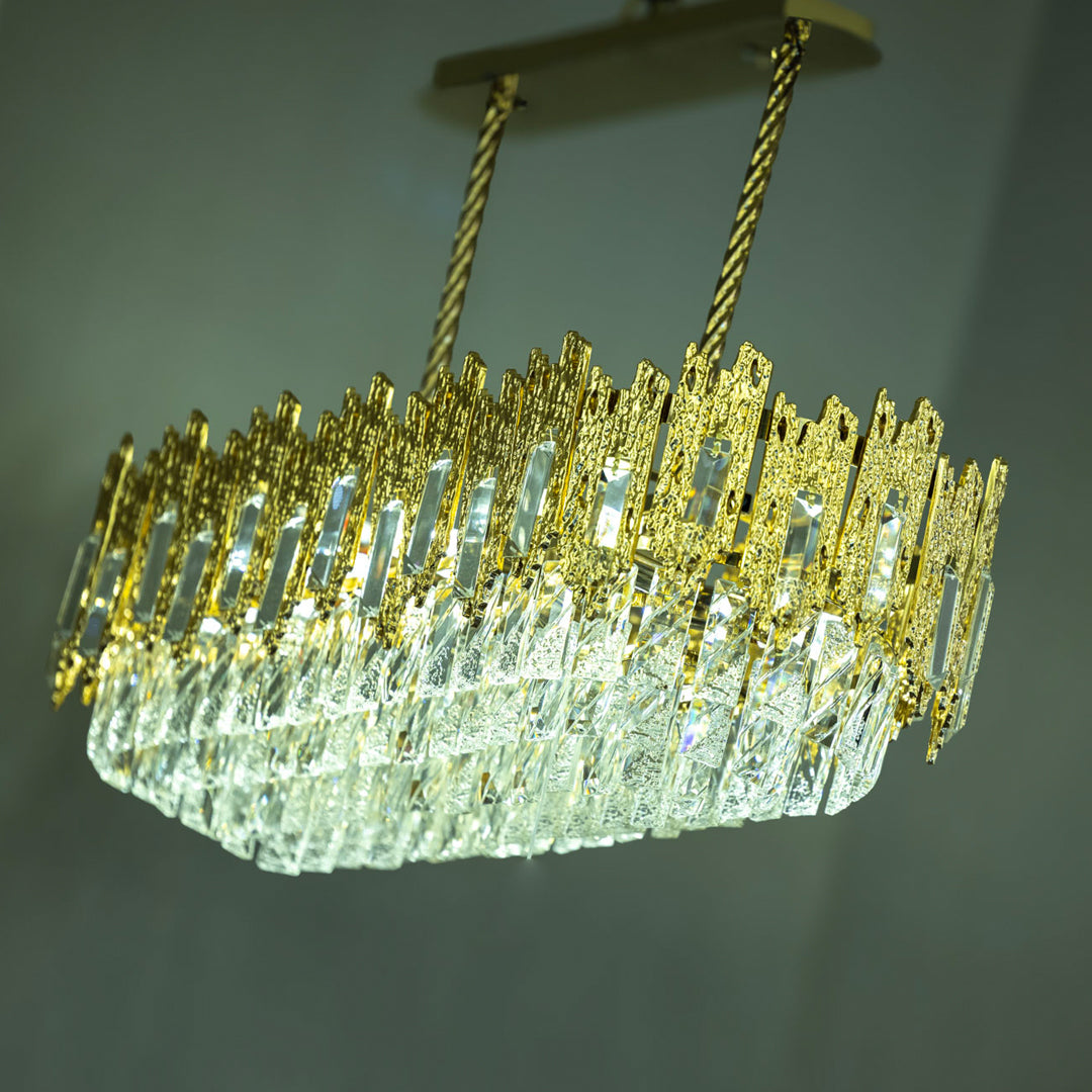 Polo Chandelier, 8 Lights, Metal, 80×80cm - Solitaire Gold