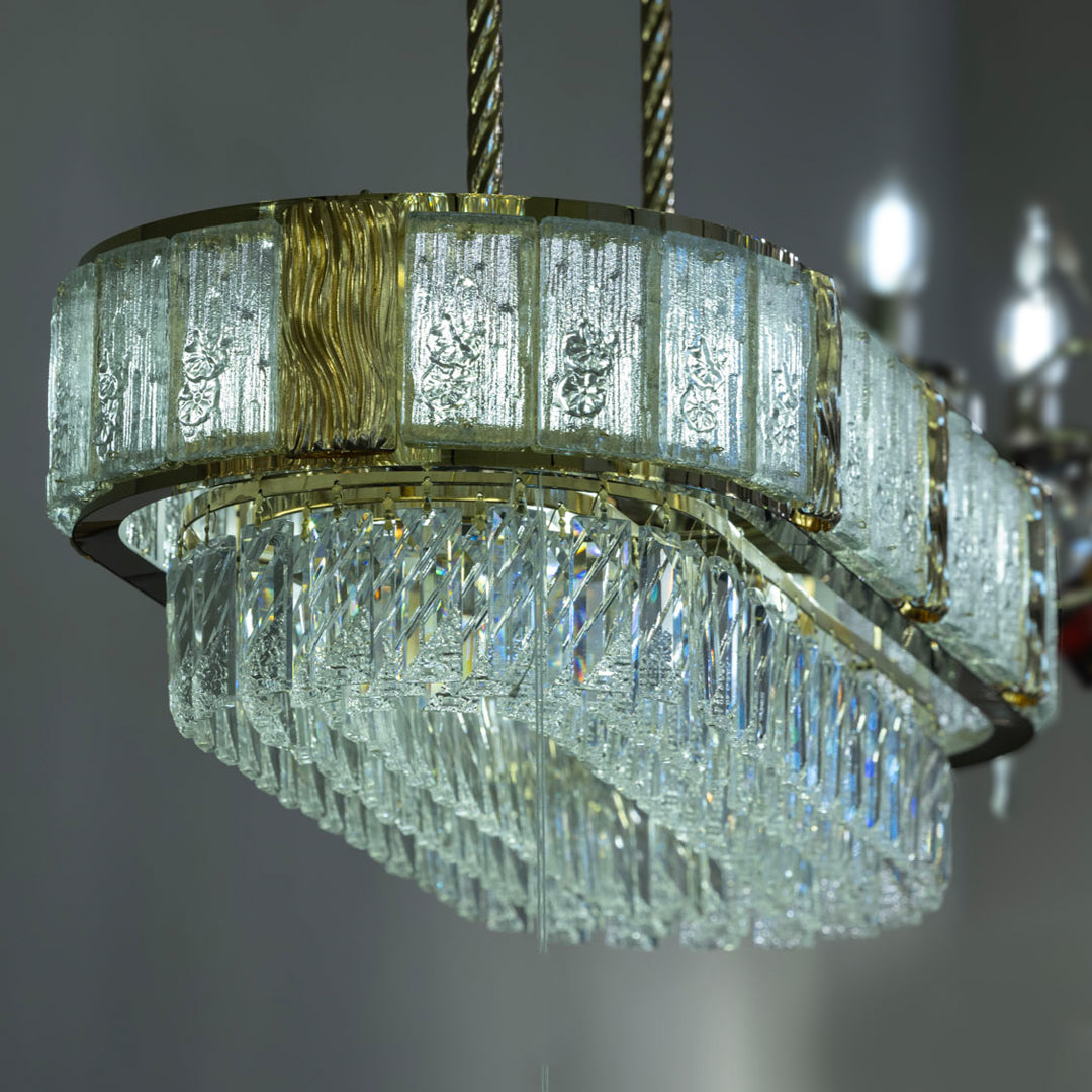 Cara Chandelier, 9 Lights, Metal, 80×80cm - Solitaire Gold