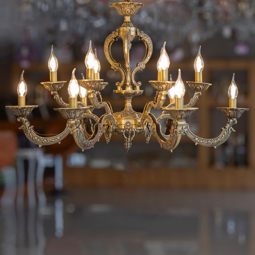 Galaxy 12 lamps bronze chandelier