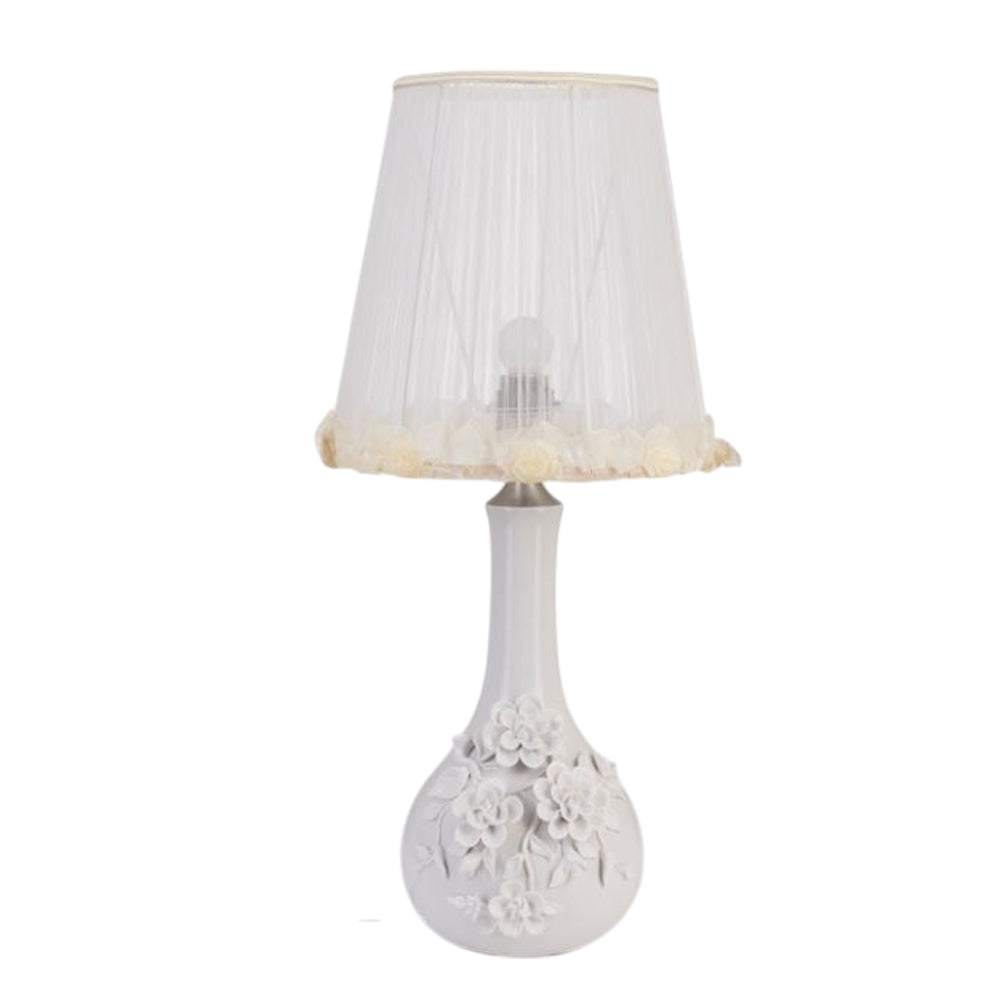Chrome Flowery 1 Light Table Lamp