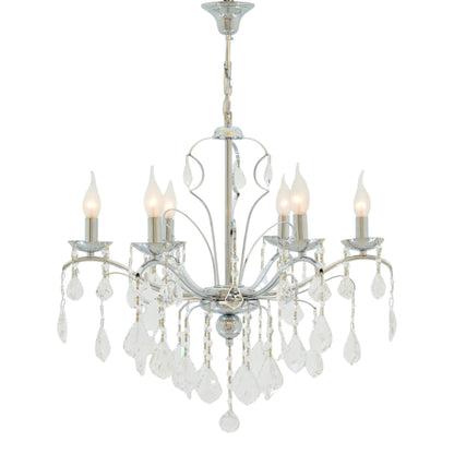 Davinci Chandelier, 6 Lights, Metal, 66×60cm - Chrome