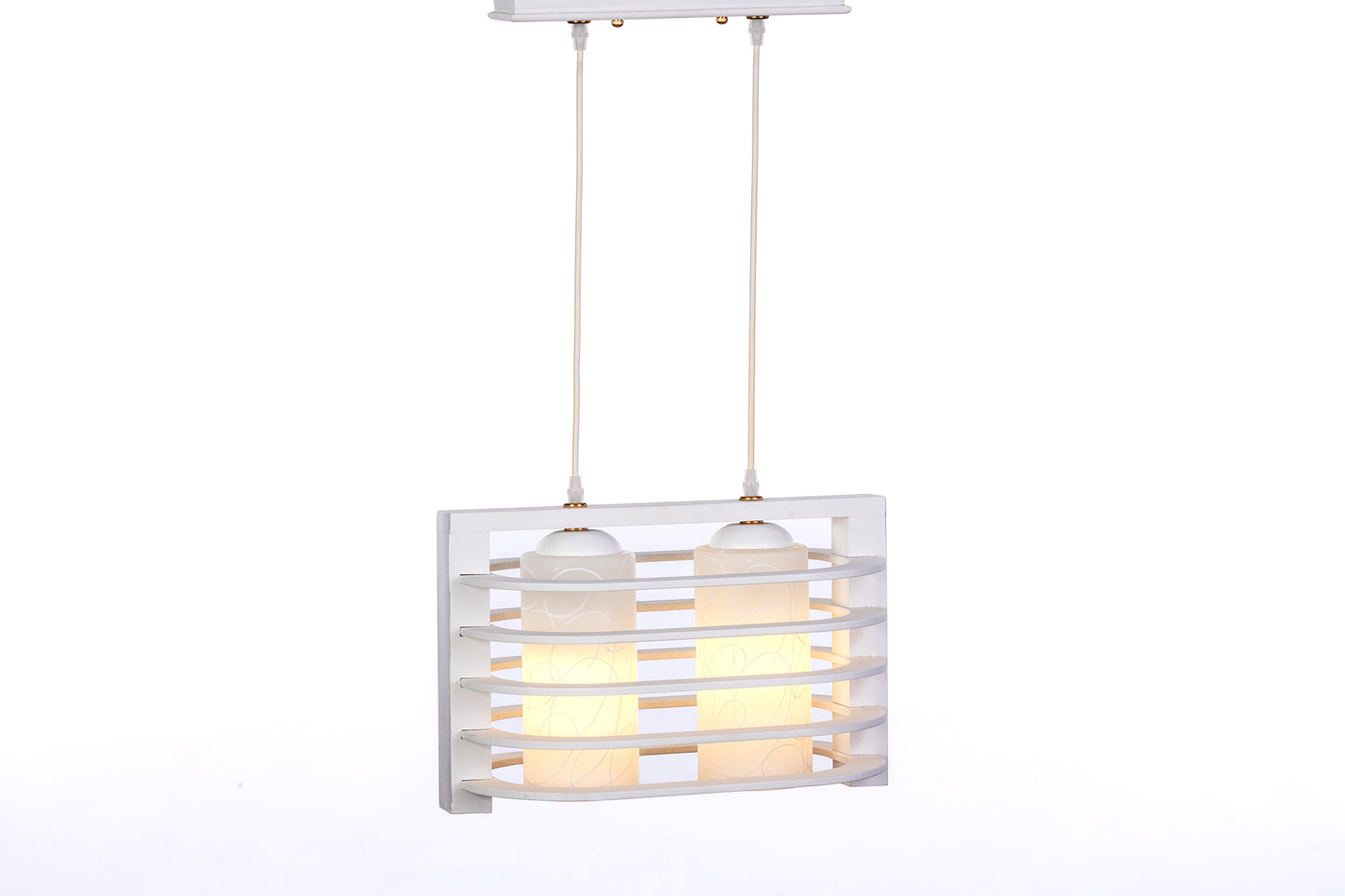 معلقان ب 2 لمبة على شكل دوائر بيضاء