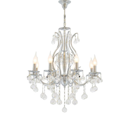 Rayza Chandelier, 8 Lights, Metal, 65×80cm - Chrome