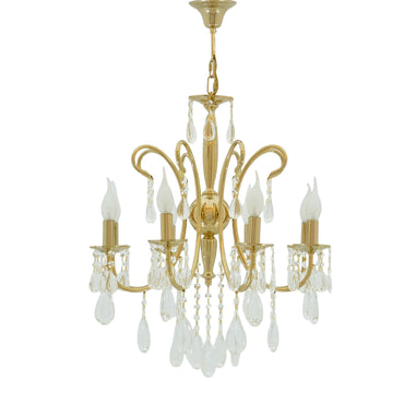 Rona 8 bulbs solitaire gold chandelier