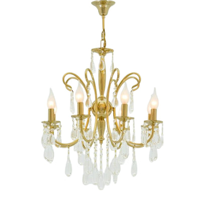 Rona 8 bulbs solitaire gold chandelier
