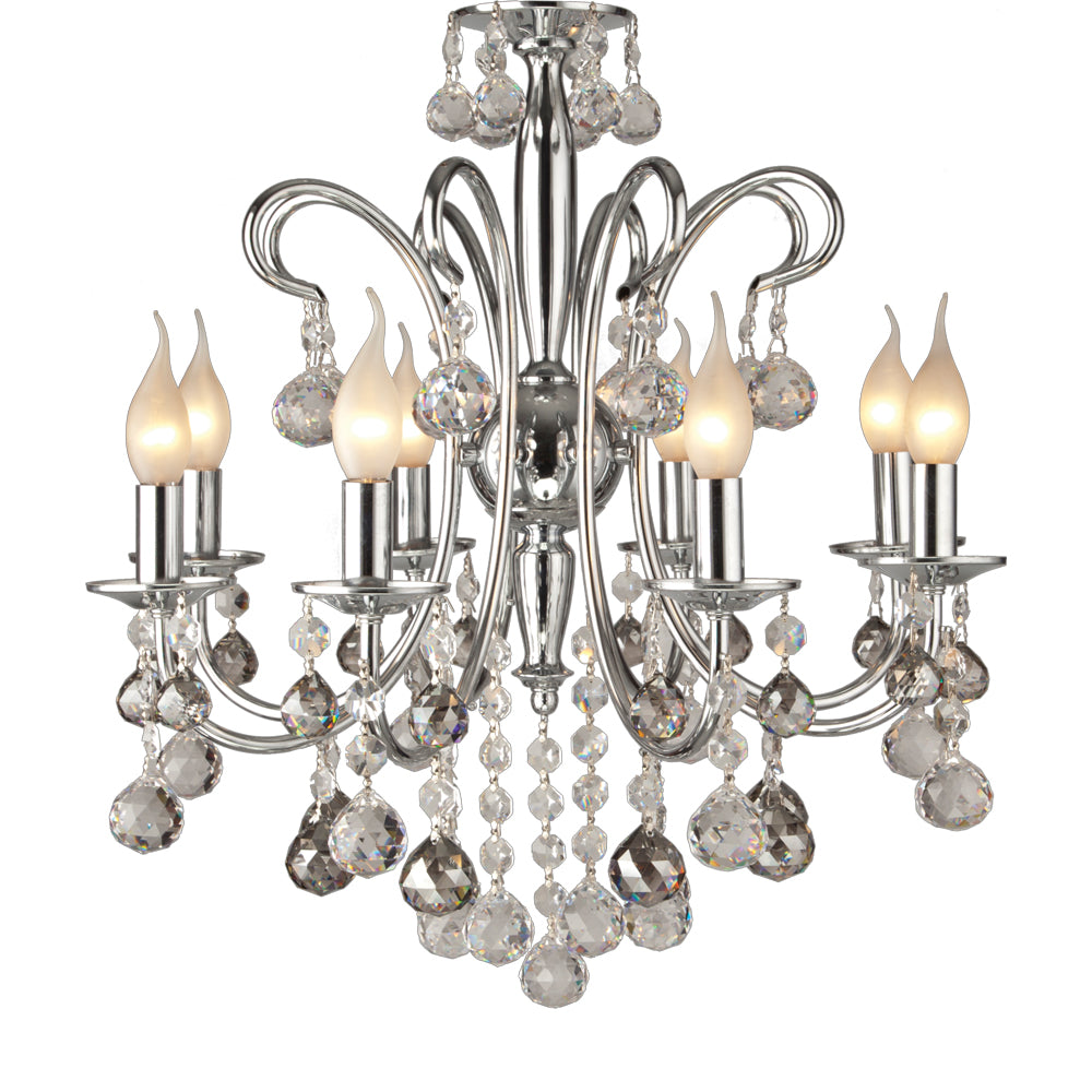 Rona 8-bulb chrome chandelier